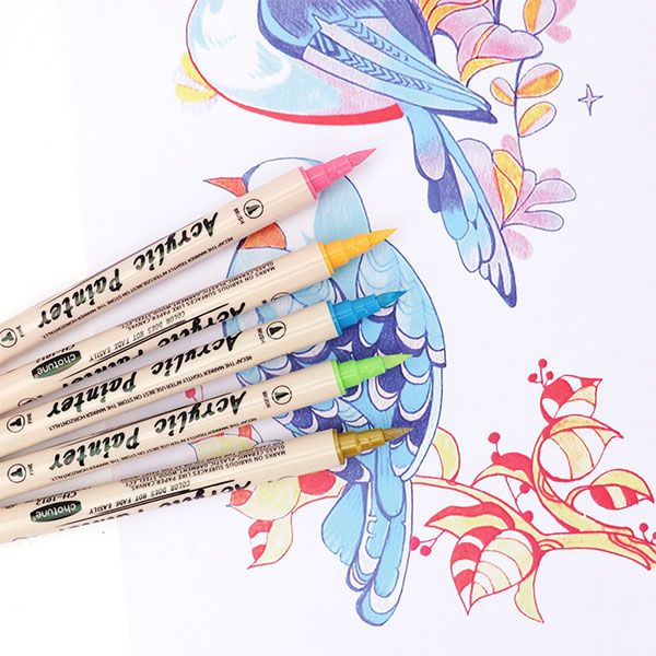 Double-ended Acrylic Marker Soft and Hard Head